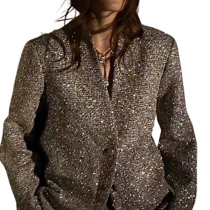 Sparkly Oversized Sequin Jacket for Women - BritishElegance