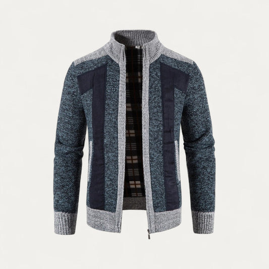 Men’s Layered Collar Quilted Puffer Jacket