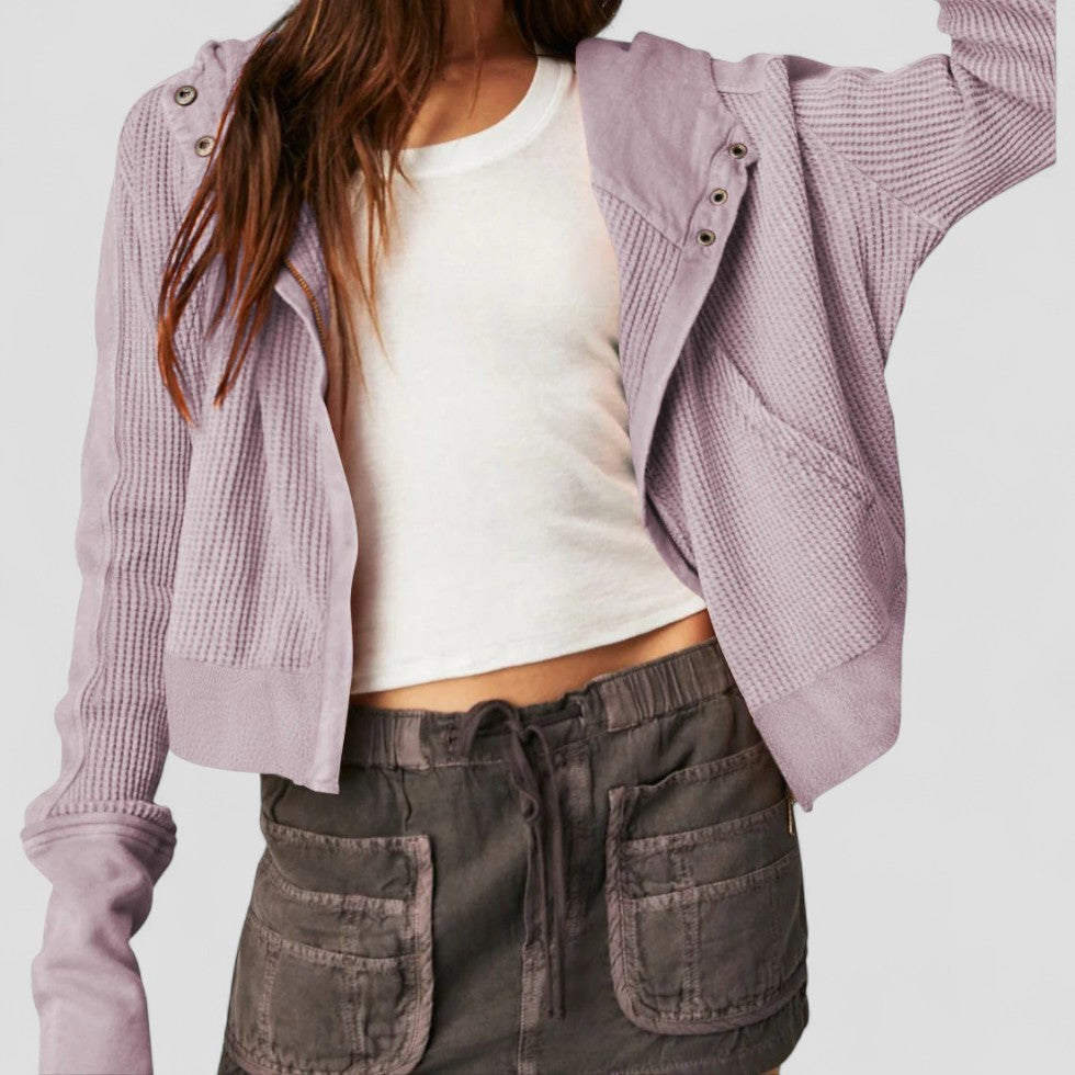 Women’s Waffle Full Zip Hoodie