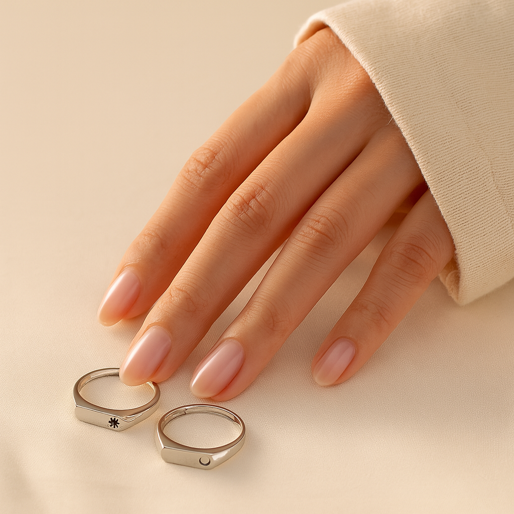 Lovely Pair Heart Ring Set for Him Her