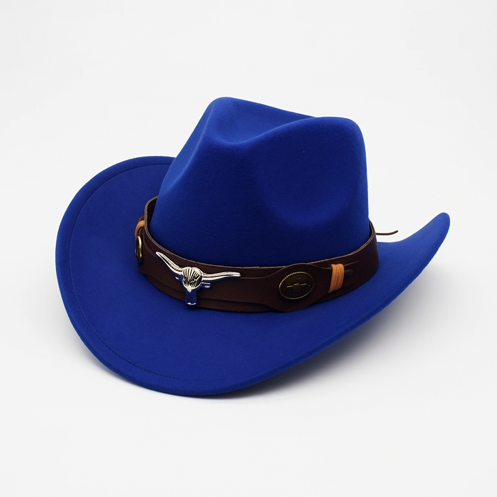 Cowboy Hat | Classic Model | Vegan Leather & Braided Chinstrap | Adjustable Design