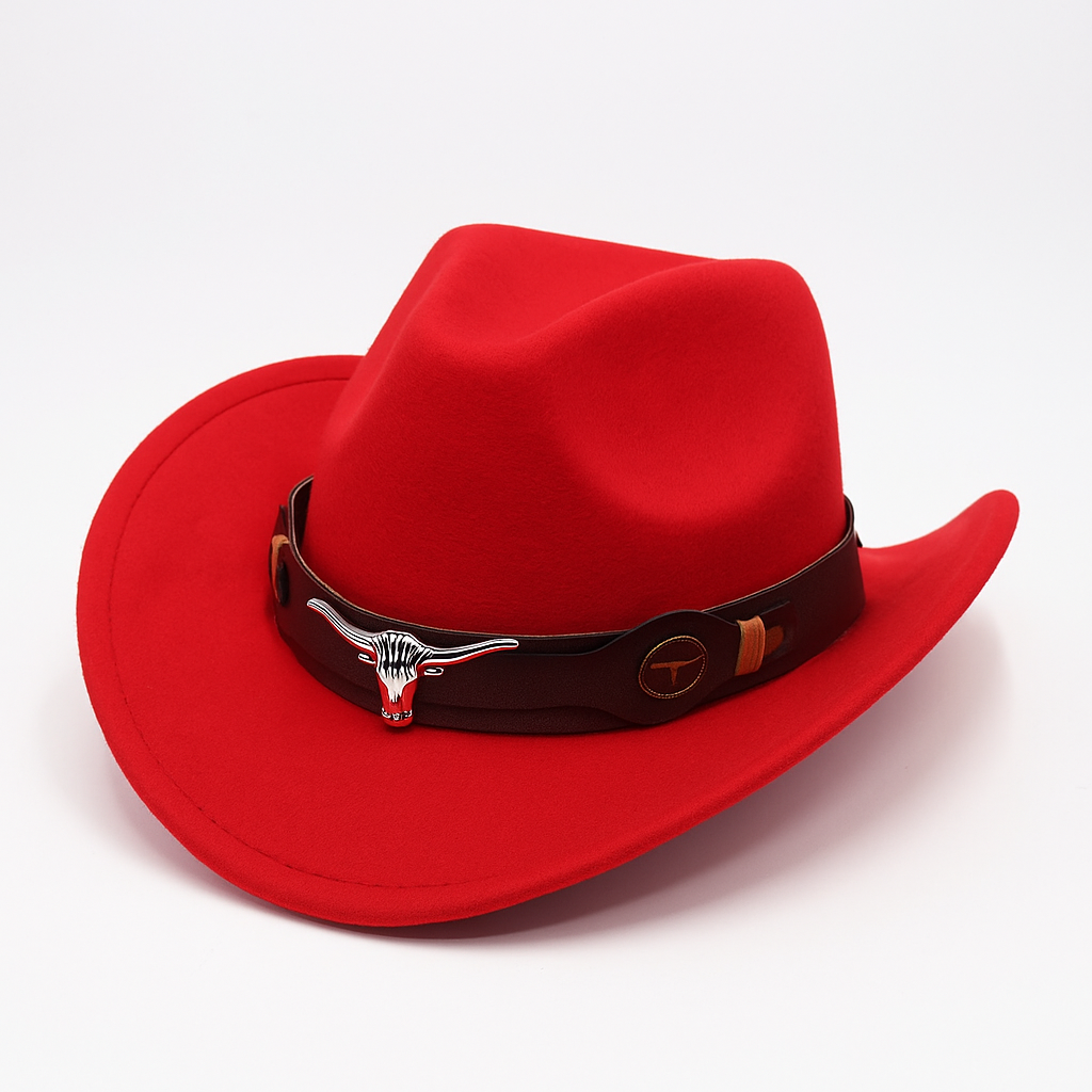 Cowboy Hat | Classic Model | Vegan Leather & Braided Chinstrap | Adjustable Design