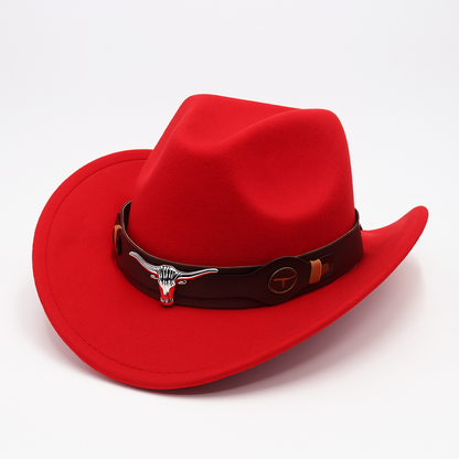 Cowboy Hat | Classic Model | Vegan Leather & Braided Chinstrap | Adjustable Design