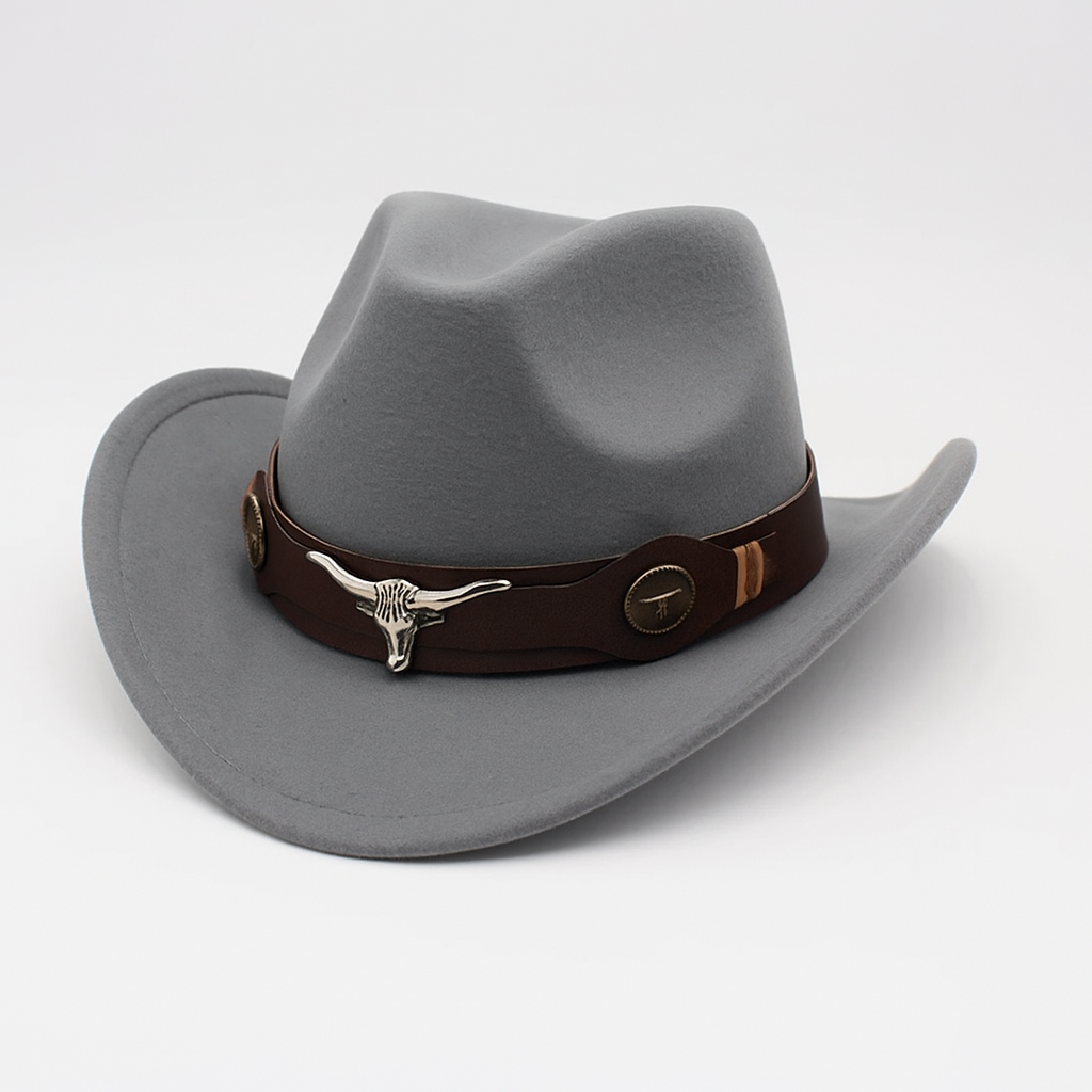 Cowboy Hat | Classic Model | Vegan Leather & Braided Chinstrap | Adjustable Design