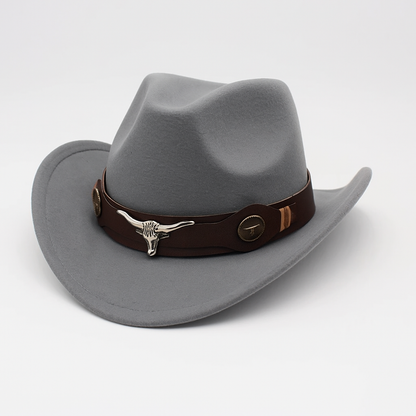 Cowboy Hat | Classic Model | Vegan Leather & Braided Chinstrap | Adjustable Design