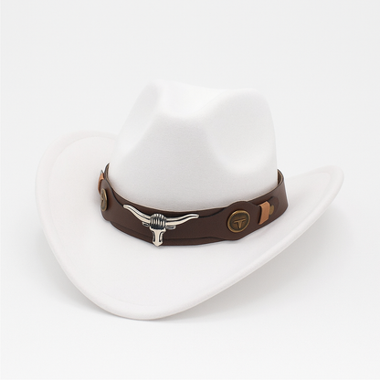 Cowboy Hat | Classic Model | Vegan Leather & Braided Chinstrap | Adjustable Design