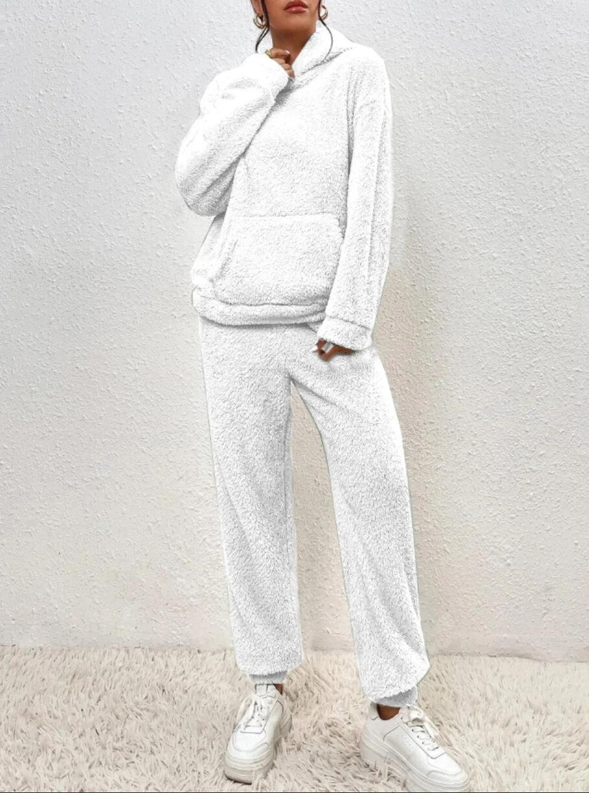 Soft Plush Hoodie And Sweatpants Set