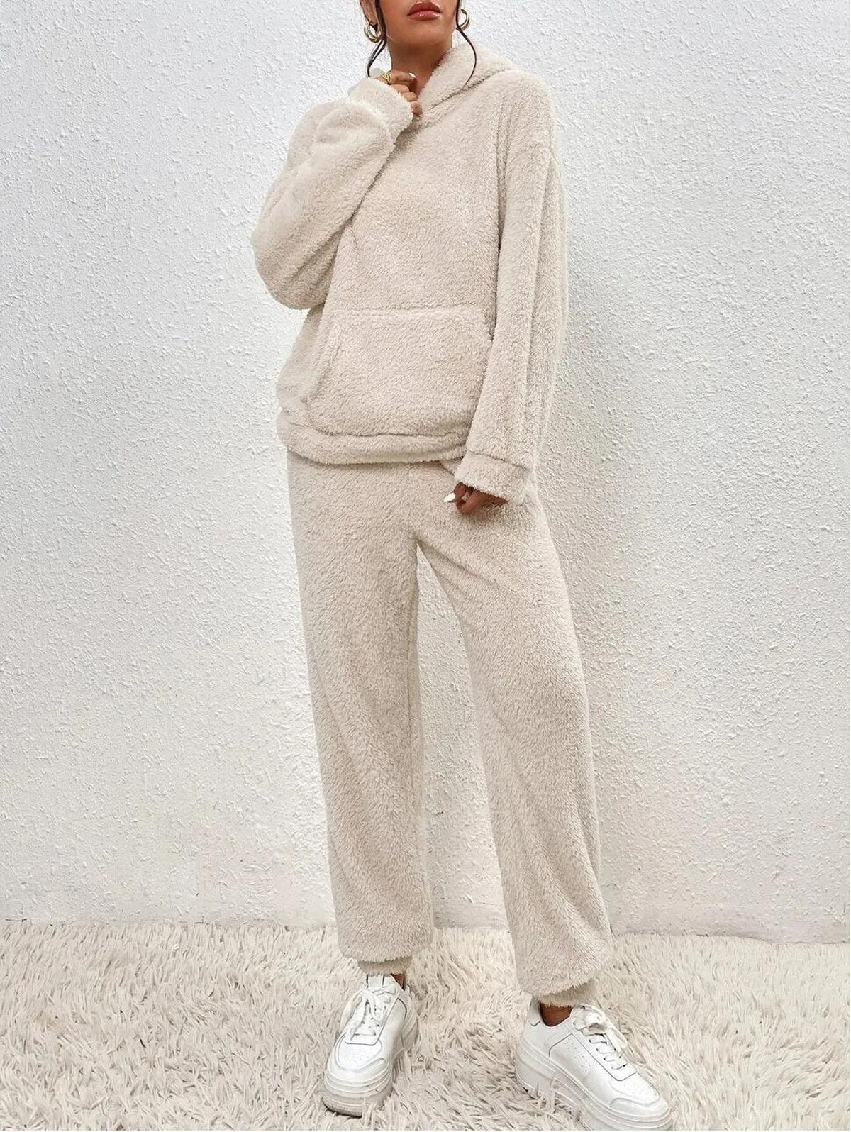 Soft Plush Hoodie And Sweatpants Set