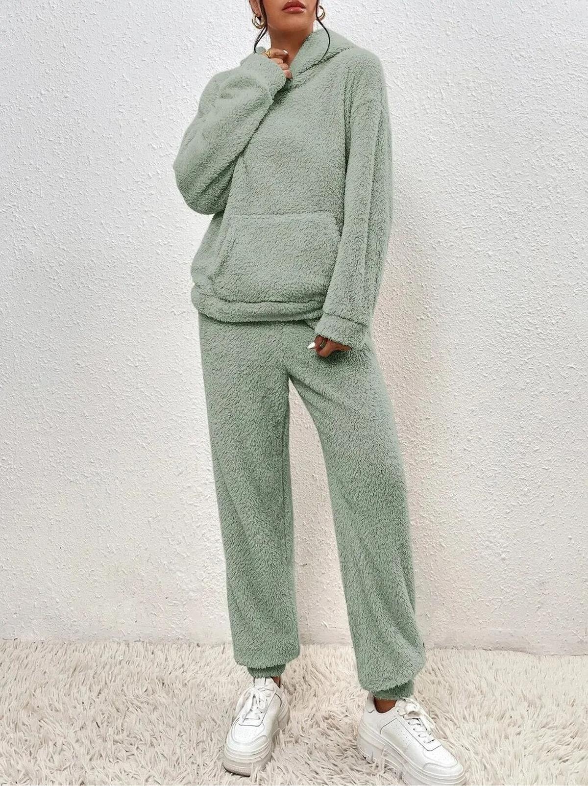 Soft Plush Hoodie And Sweatpants Set