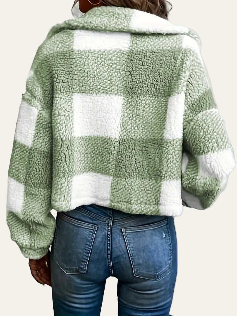 Women’s Plush Button-Front Cropped Shacket