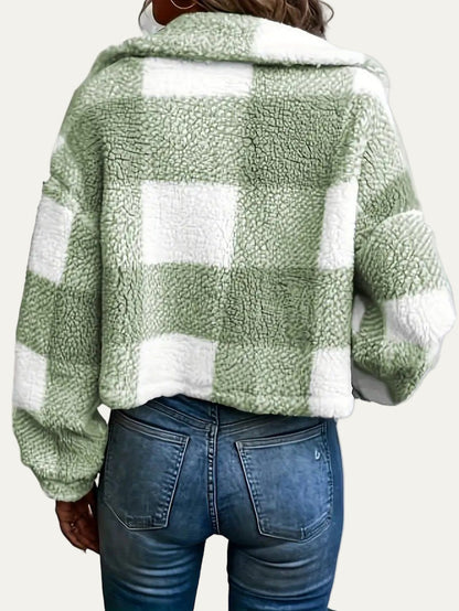 Women’s Plush Button-Front Cropped Shacket