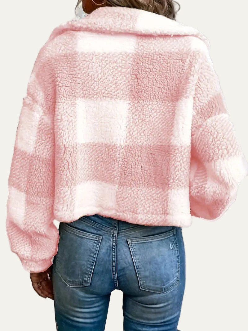Women’s Plush Button-Front Cropped Shacket