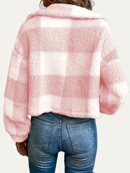 Women’s Plush Button-Front Cropped Shacket