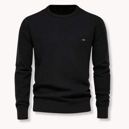 Crewneck Pullover - Ribbed Neck And Cuffs And Keeps Shape