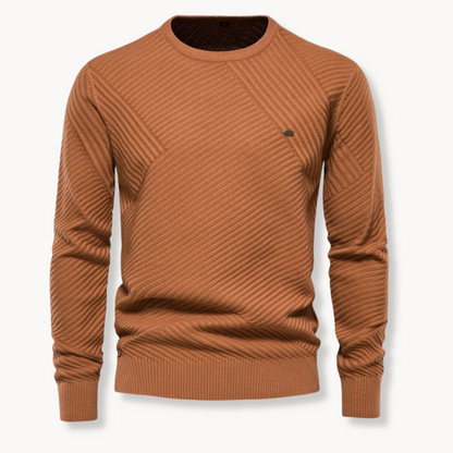 Crewneck Pullover - Ribbed Neck And Cuffs And Keeps Shape