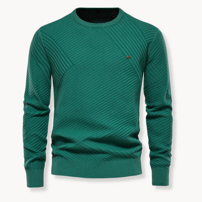 Crewneck Pullover - Ribbed Neck And Cuffs And Keeps Shape