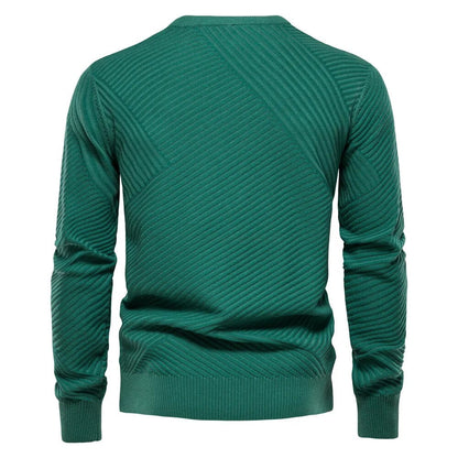 Crewneck Pullover - Ribbed Neck And Cuffs And Keeps Shape