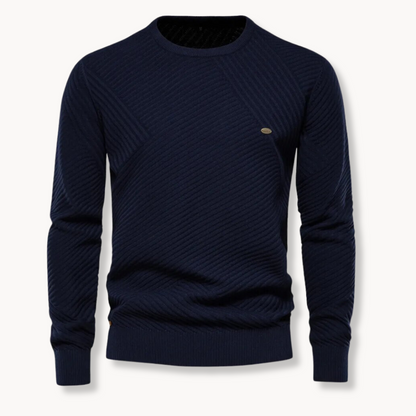 Crewneck Pullover - Ribbed Neck And Cuffs And Keeps Shape