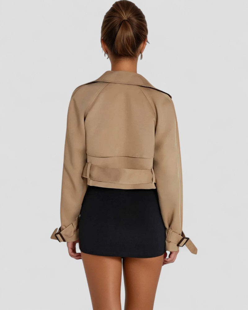 Women’s Cropped Double-Breasted Trench Coat