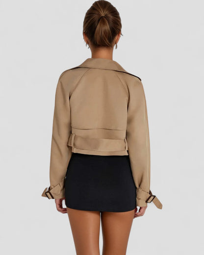Women’s Cropped Double-Breasted Trench Coat