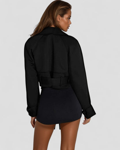 Women’s Cropped Double-Breasted Trench Coat