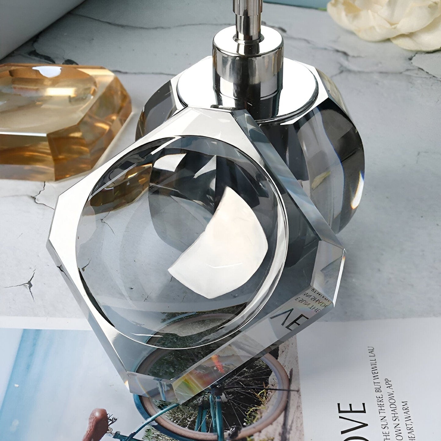 Luxury Clear Glass Bathroom Accessory Set
