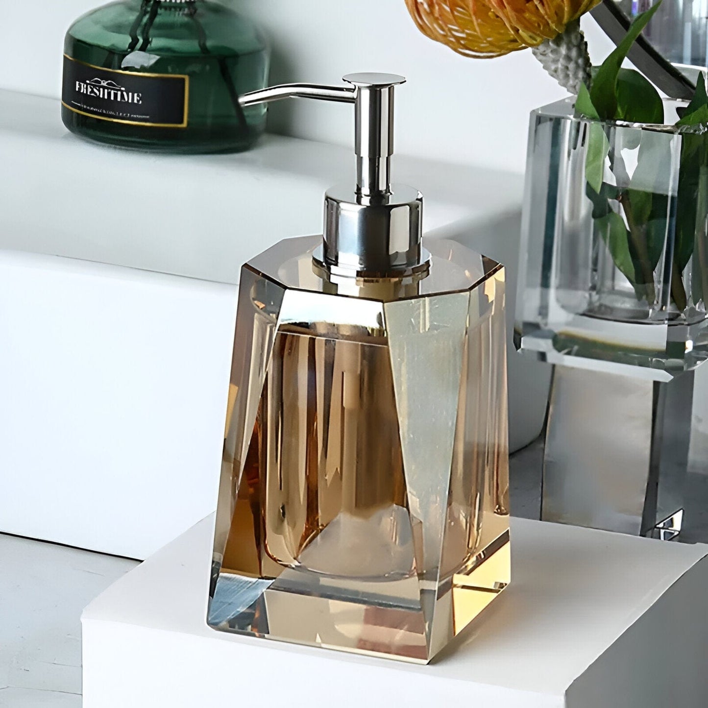 Luxury Clear Glass Bathroom Accessory Set