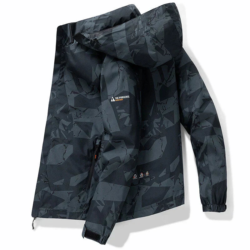 Sporty Daniel Ski Jacket, Waterproof, Zip-Up, Letter Print