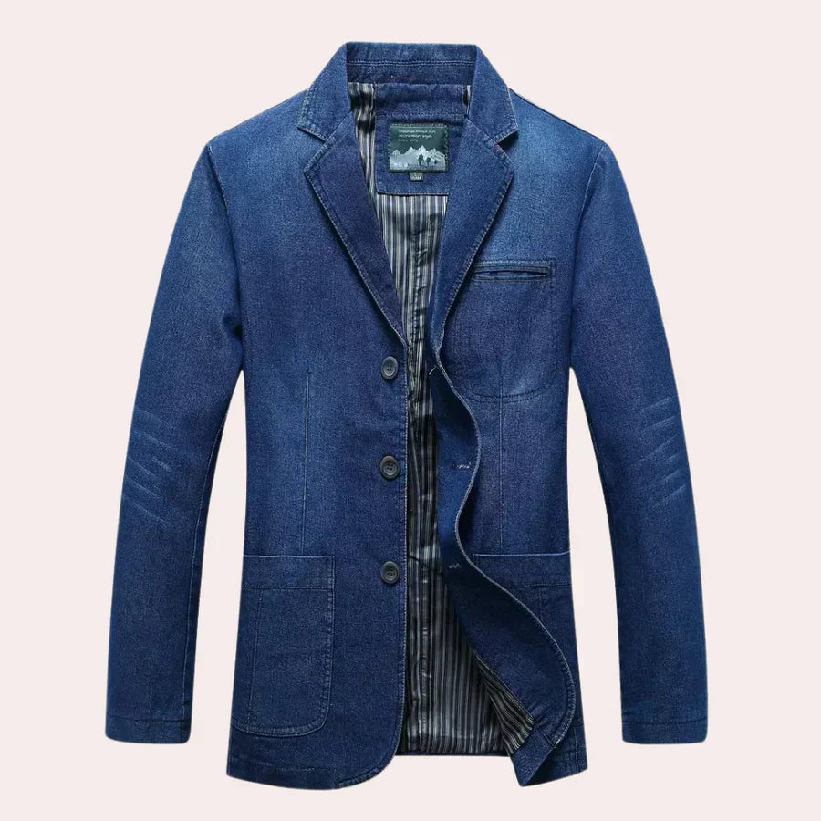 Modern men's stylish classic denim blazer: Logan