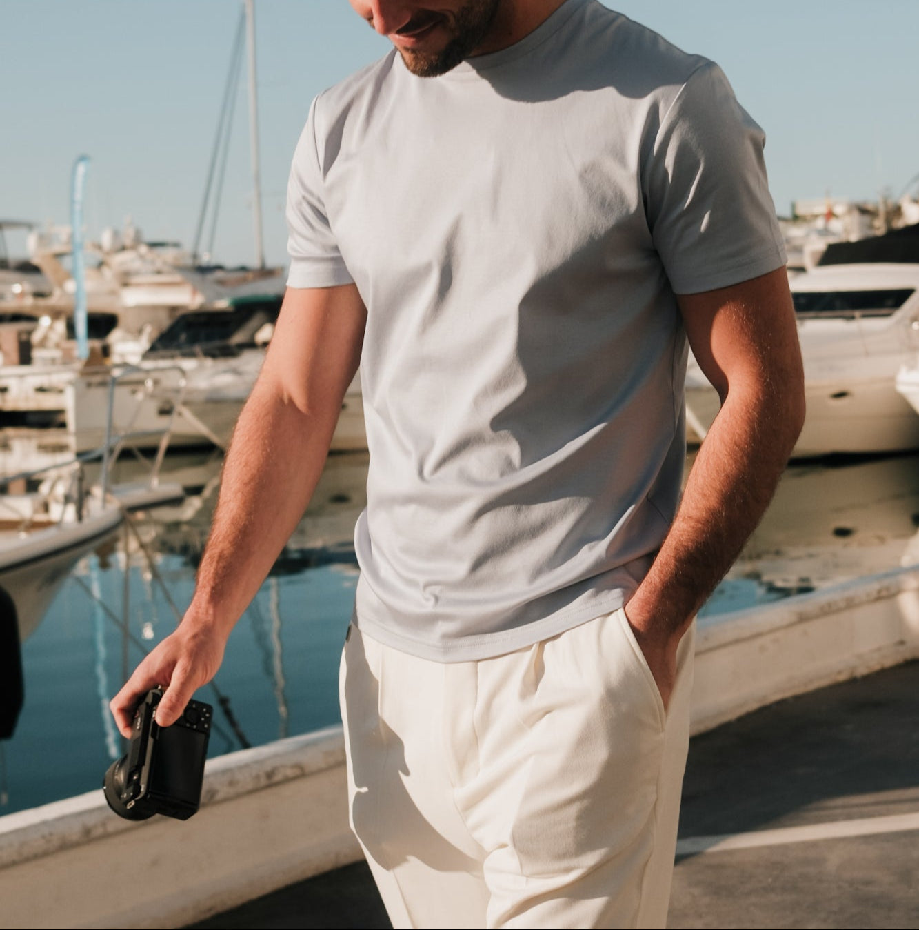 Premium Mens Classic Crew Neck T-Shirt - Soft Satin Touch