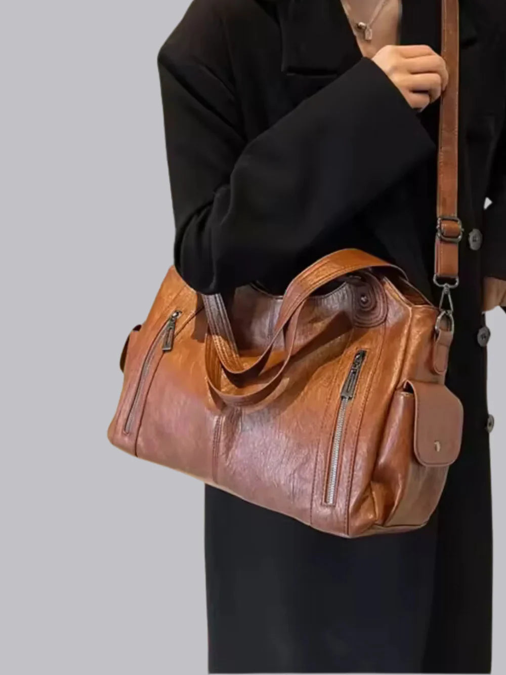 Dakota | Chic Black Vegan Leather Shoulder Bag for Women