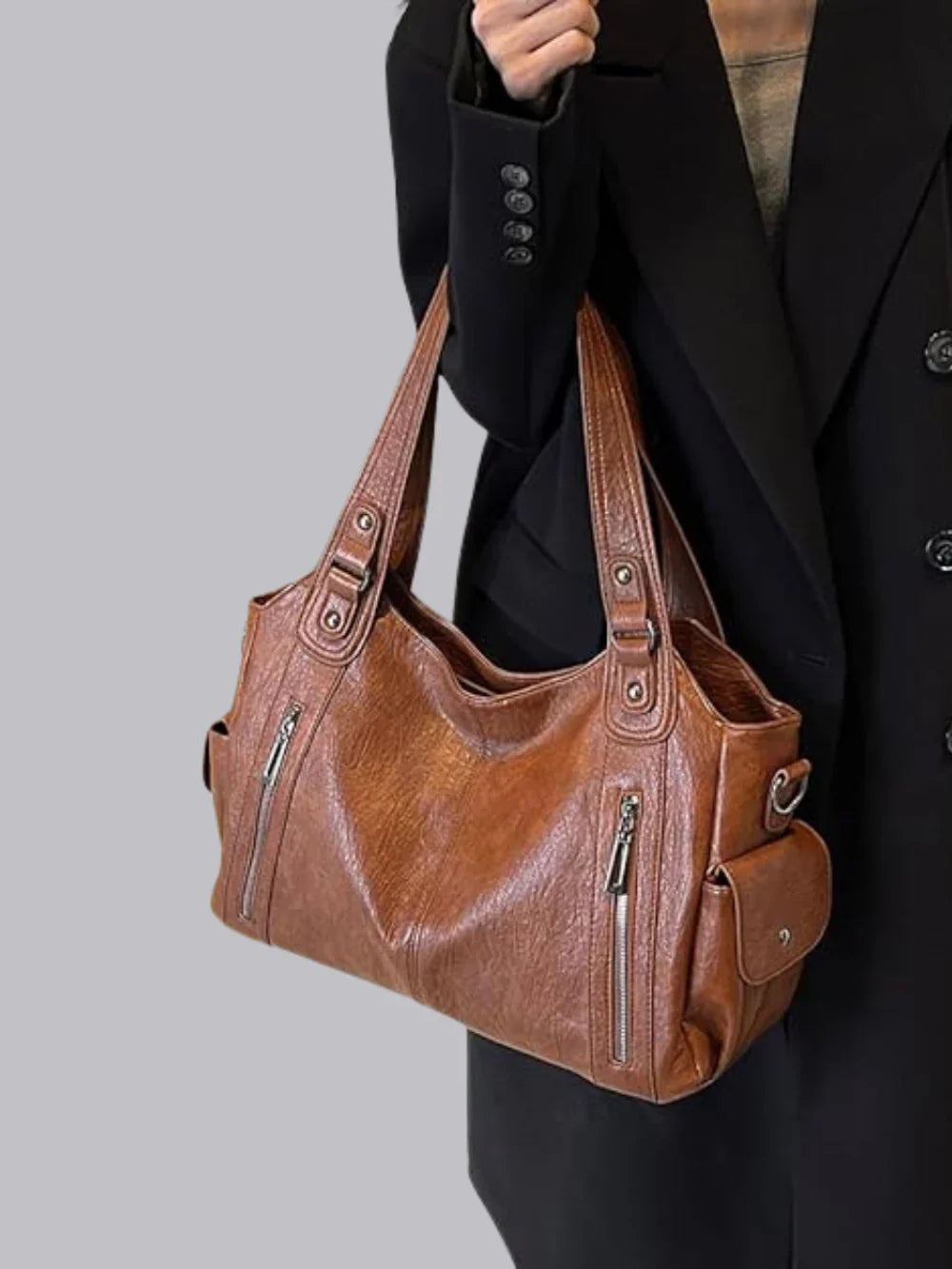 Dakota | Chic Black Vegan Leather Shoulder Bag for Women