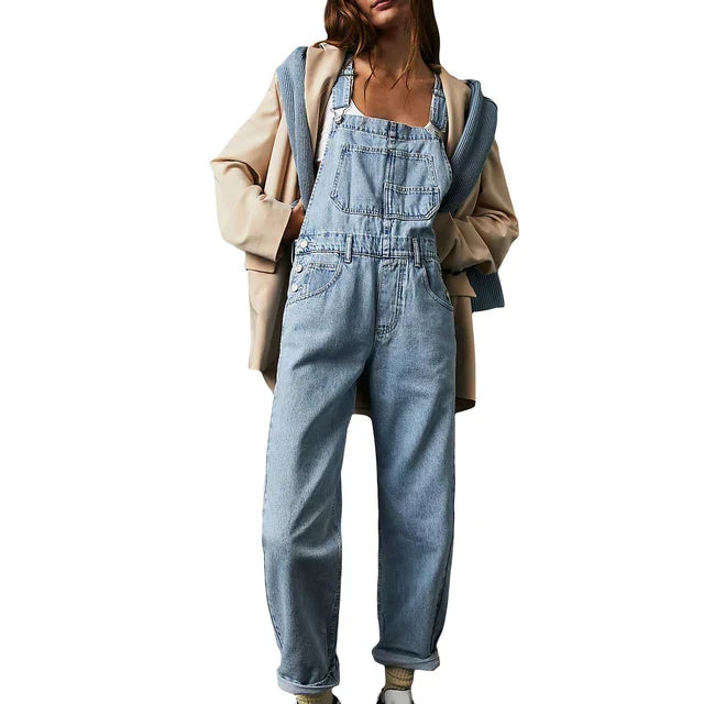 Casual Women's Blue Jeans Jumpsuit