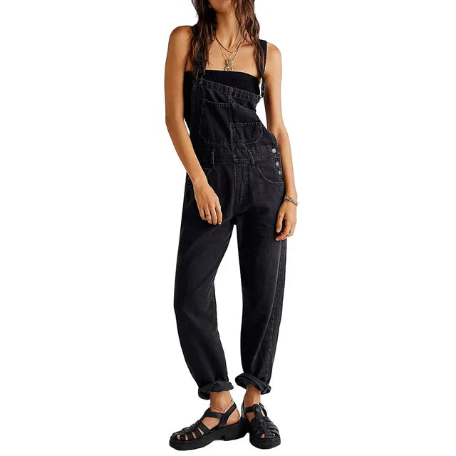 Casual Women's Blue Jeans Jumpsuit