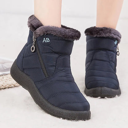 Black women's ankle boots | fleece lining, comfortable and casual