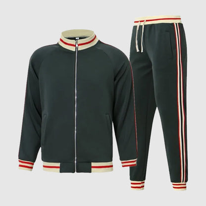 Athletic 2 Piece Mens Tracksuit with Zip Up Jacket