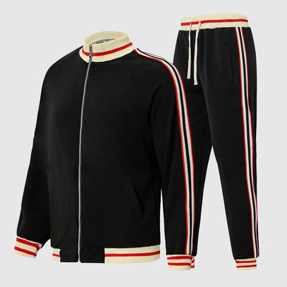 Athletic 2 Piece Mens Tracksuit with Zip Up Jacket