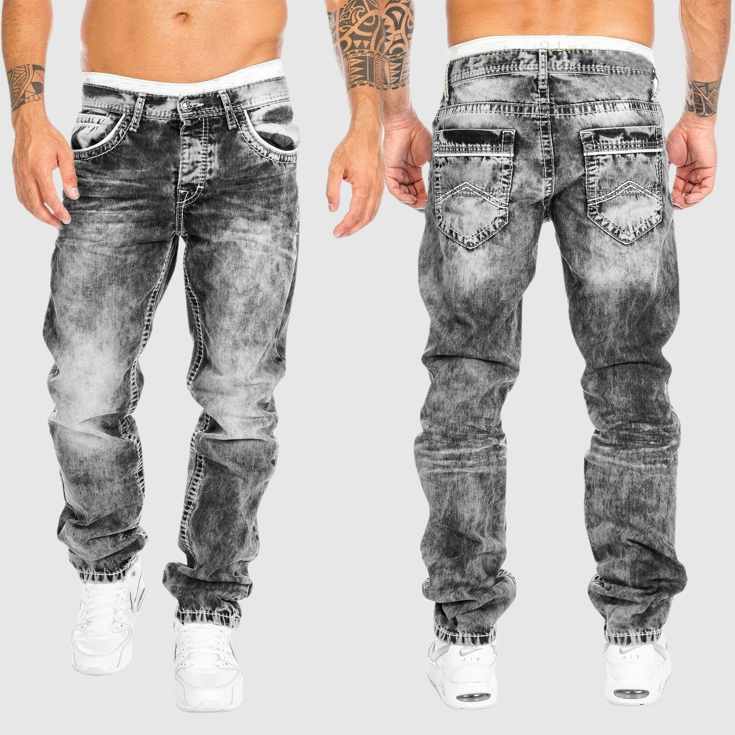 Relaxed Fit Men's Daily Jeans with Pockets