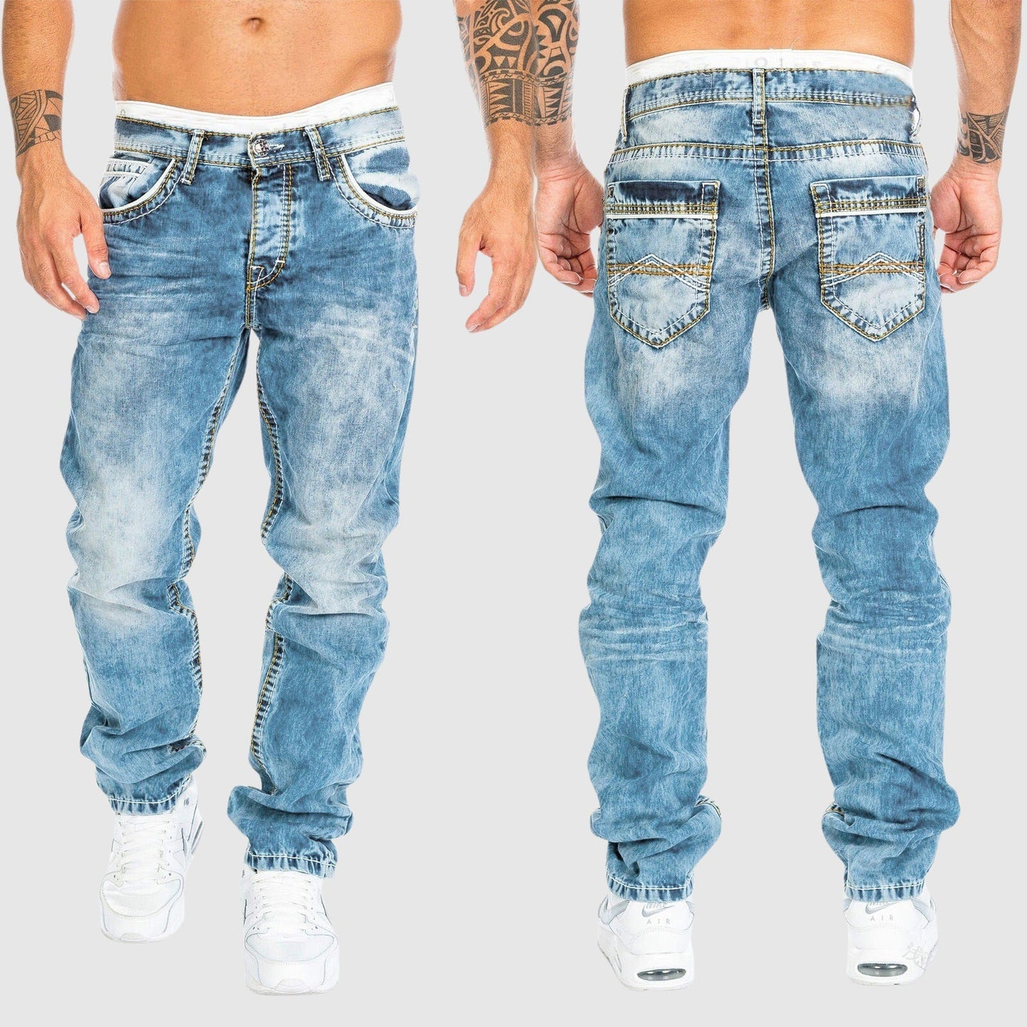 Relaxed Fit Men's Daily Jeans with Pockets