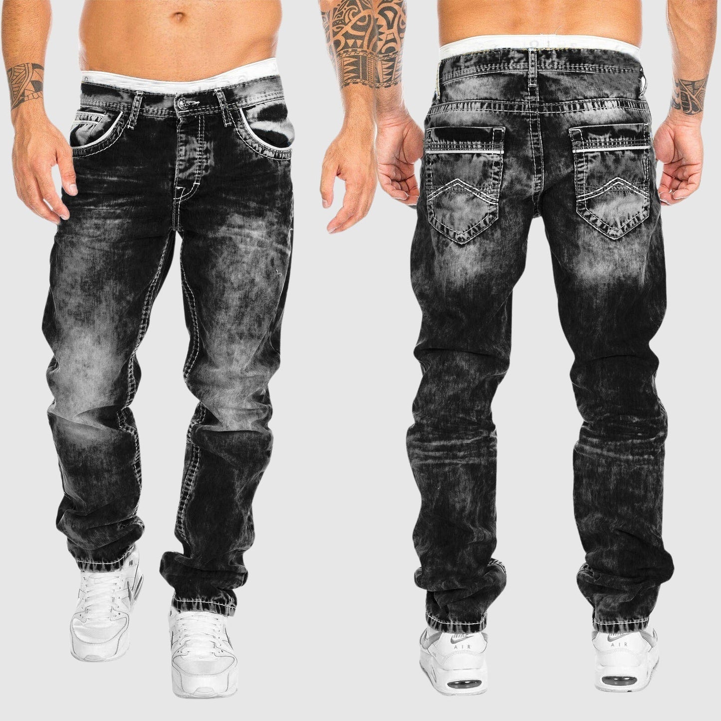 Relaxed Fit Men's Daily Jeans with Pockets