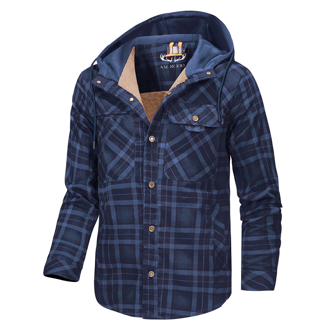 Men’s Hooded Plaid Fleece Lined Shacket