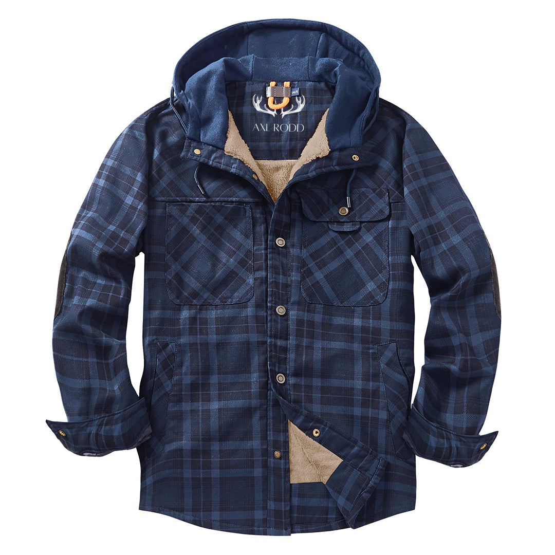 Men’s Hooded Plaid Fleece Lined Shacket