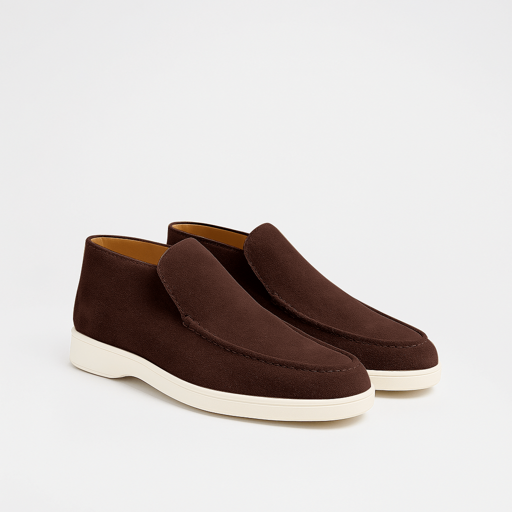 Men’s Minimal Suede Moc Toe Slip On Chukka