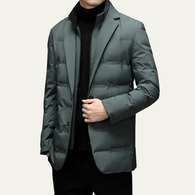Men’s Lightweight Quilted Puffer Blazer Jacket