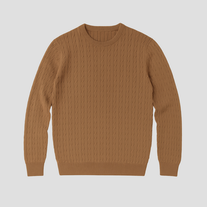 Men’s Textured Cable-Knit Pullover Sweater