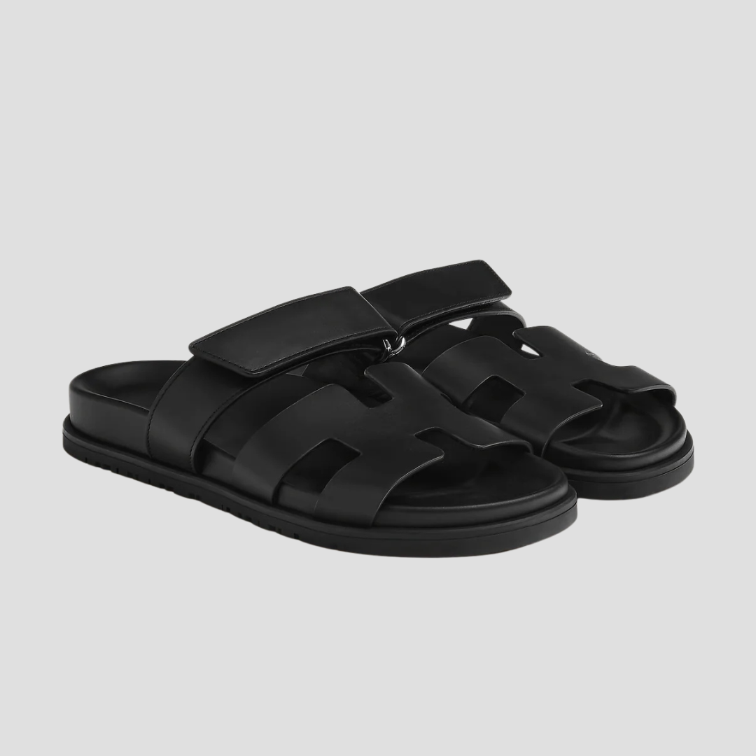 Premium Leather Slide Sandals - Sleek Style & Comfort Fit - BritishElegance