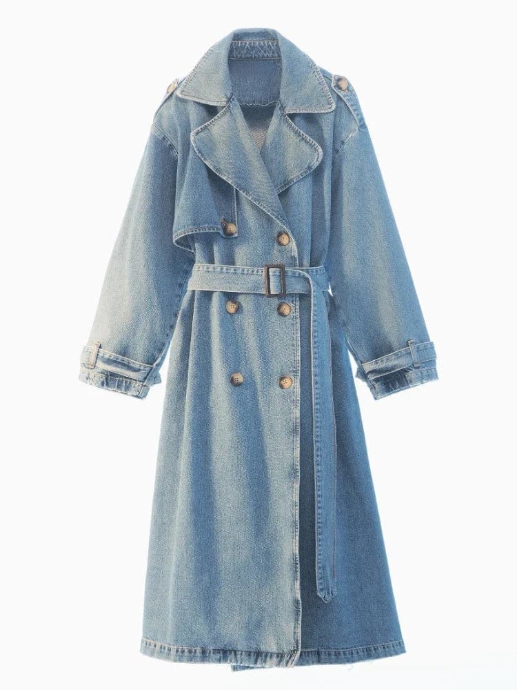 Classic Navy Ladies Trench Coat - BritishElegance