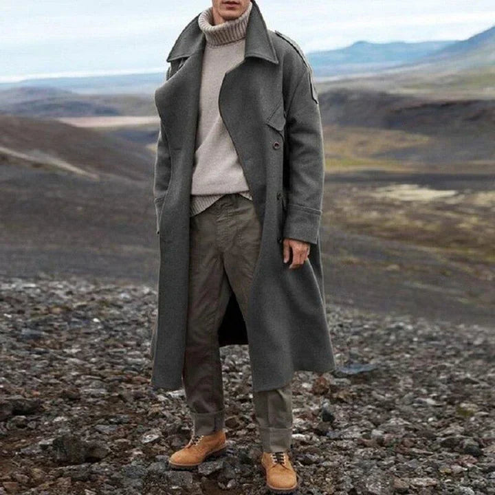 Classic Men's Double Breasted Trench Coat - BritishElegance
