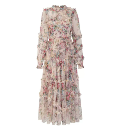 Beautiful Floral Party Dress for Women - BritishElegance