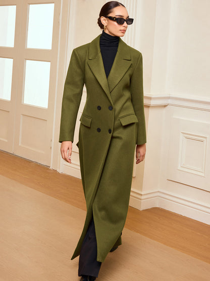Guinevere | Double-Breasted Belted Long Coat